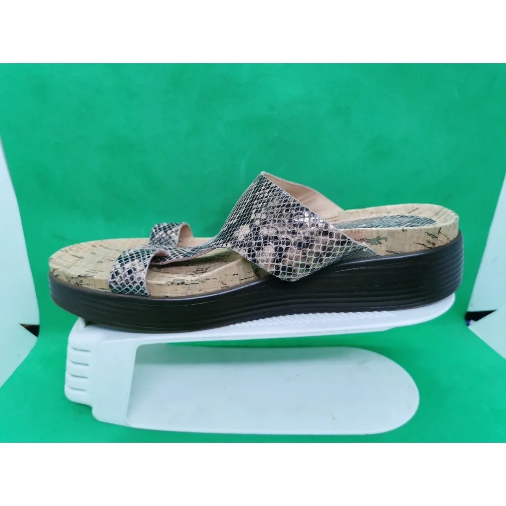 DONALD J PLINER Met Bronze Python FAINA Platform Cork Sandal Size 8.5 M